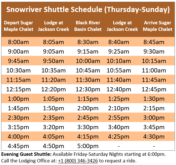 shuttle schedule