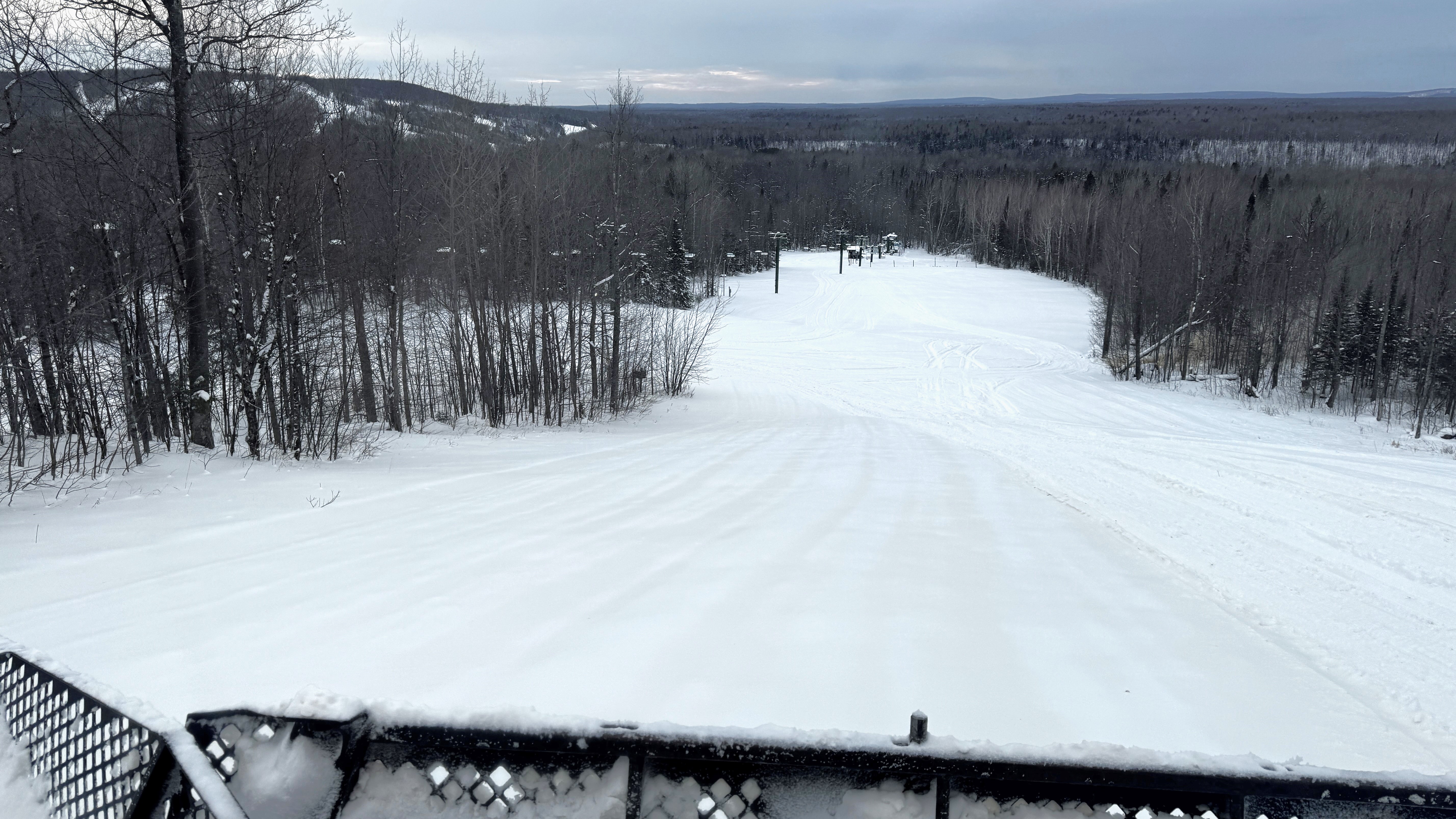 View of filled in track packing