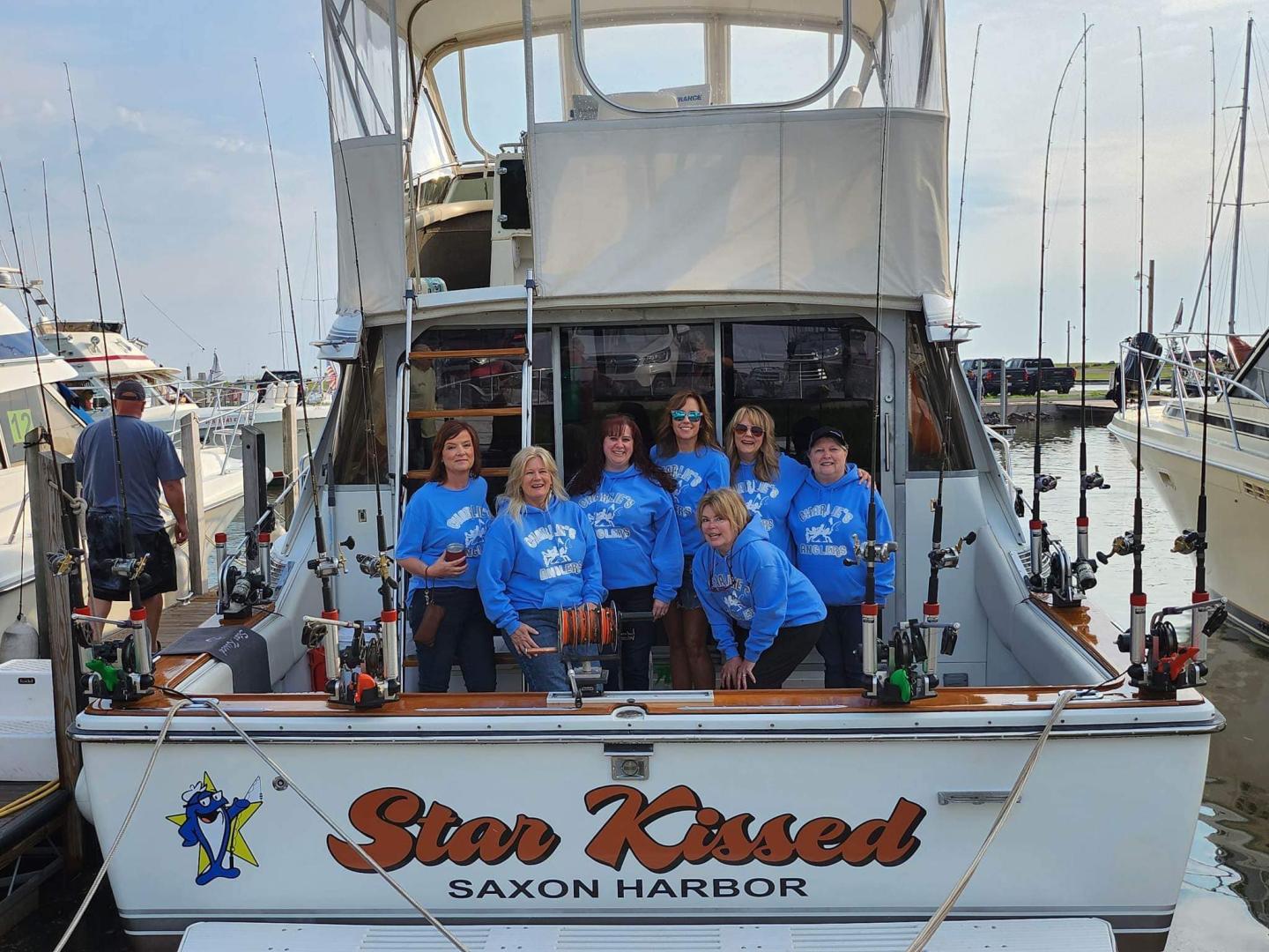 ladies on a boat