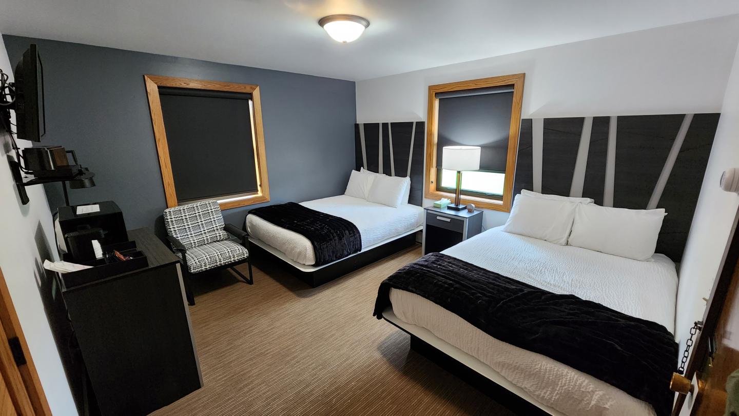 Renovated hotel room.