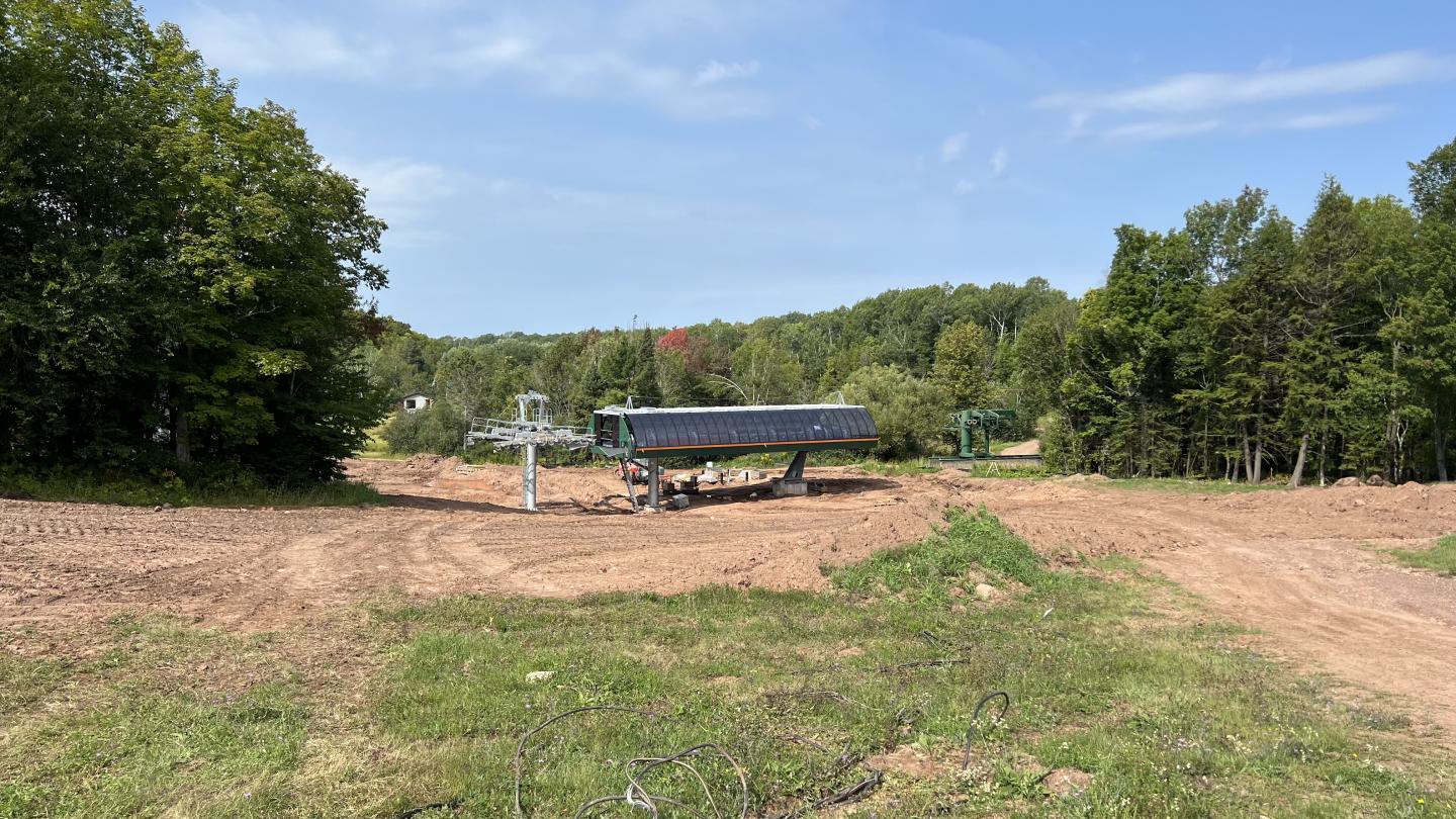 View of the new voyageur express return terminal looking complete. 