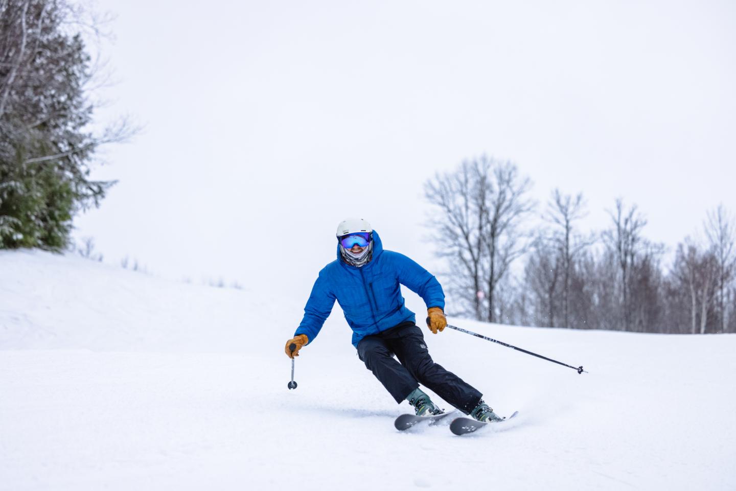 General Manager, Benjamin Bartz skis down Sailor's Delight at Black River Basin.