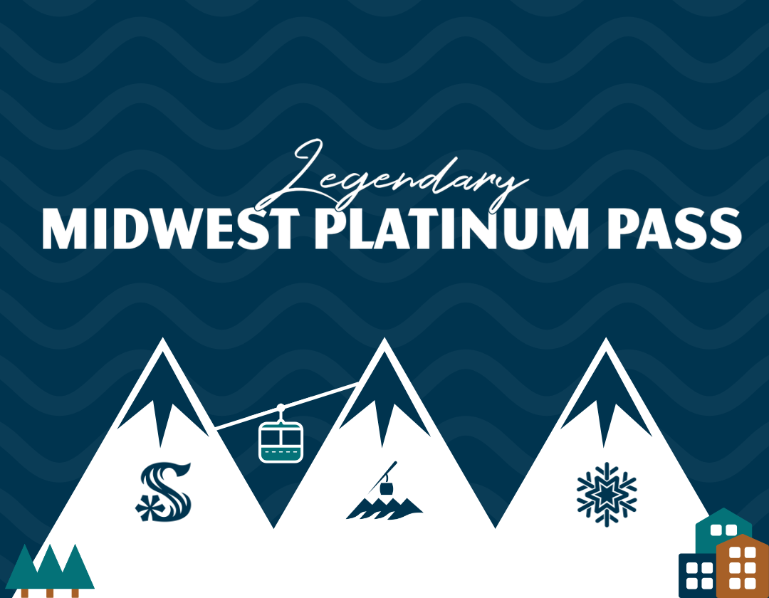 Platinum Pass; Mountain graphics with ski lift, snowflake, and wave icons.